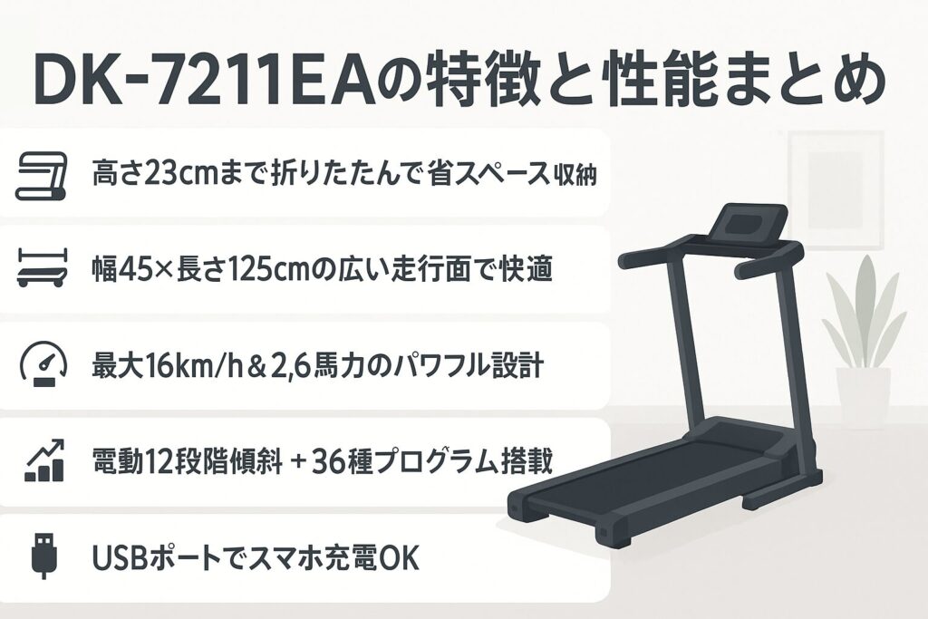 ダイコーのルームランナーDK-7211EAの特徴と性能